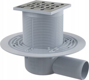 Kratka ściekowa ALCADRAIN APV102| 105×105 mm| Syfon mokry| Stal nierdzewna