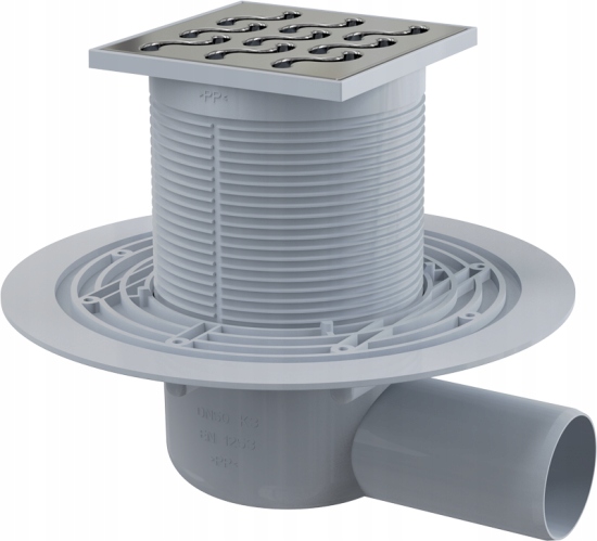 Kratka ściekowa ALCADRAIN APV102| 105×105 mm| Syfon mokry| Stal nierdzewna