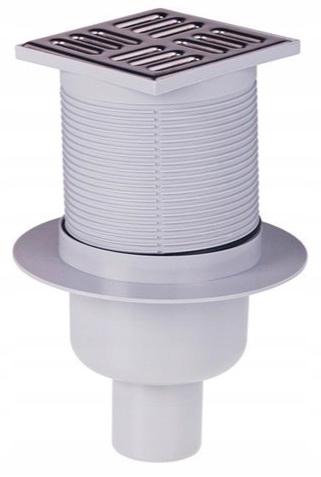 Kratka ściekowa 105×105/50 mm odpływ pionowy,kratka nierdzewna,syfon mokry