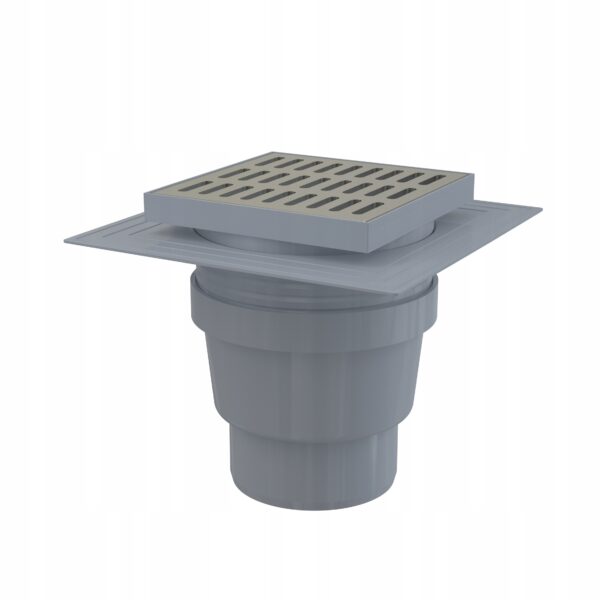 Kratka ściekowa ALCADRAIN APV13| 150×150 mm| Syfon mokry| Stal nierdzewna
